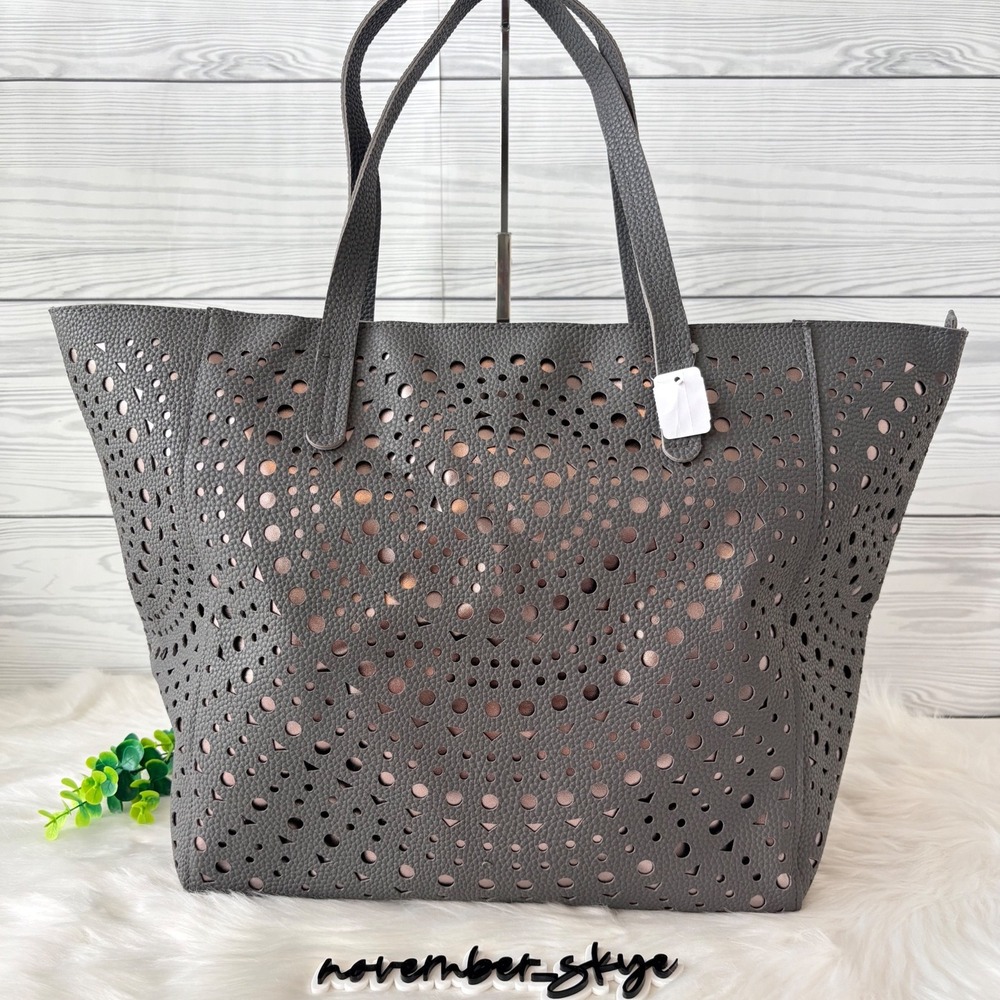 Gray Laser-cut Bath & Body Works Tote Bag
